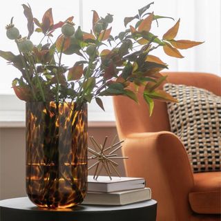 tortoise shell glass vase 