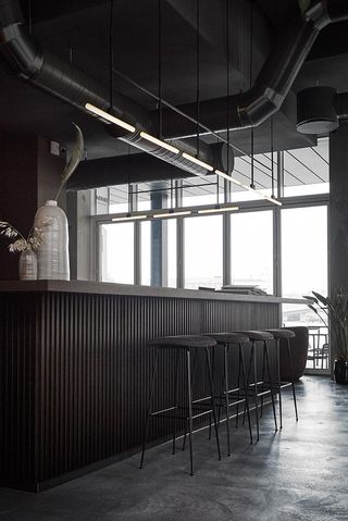 Bar area with bar chairs
