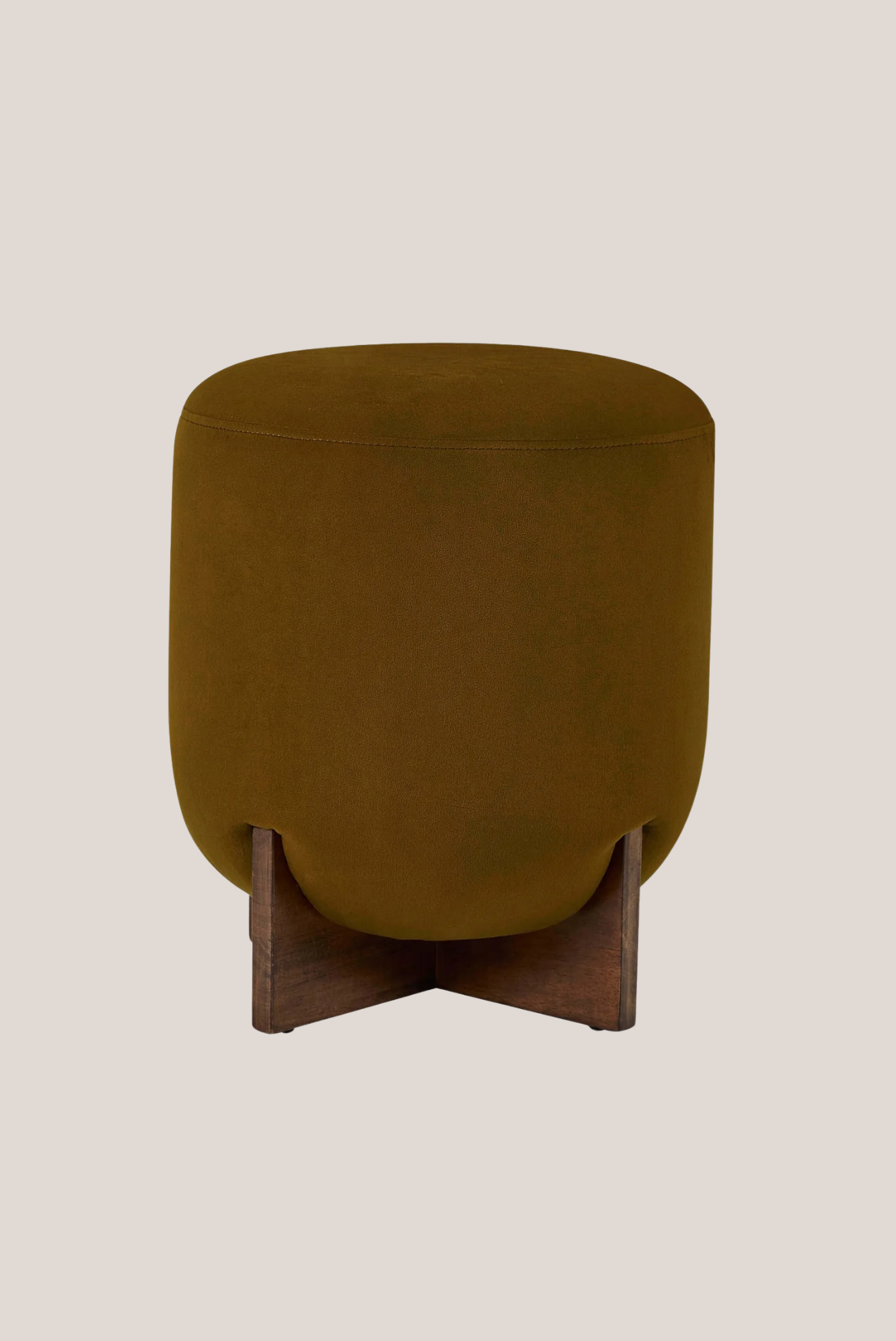 A brown velvet stool 