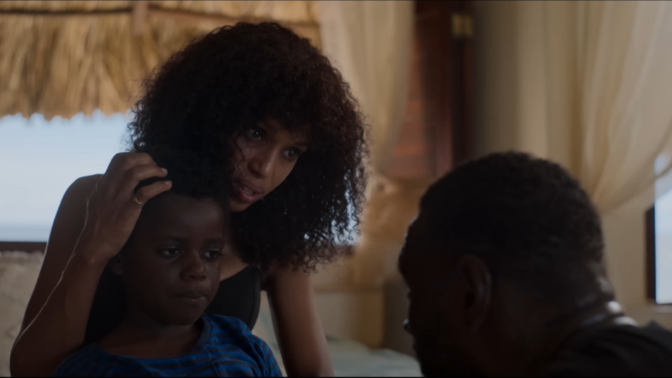 Kerry Washington and Omar Sy in a still from the movie Shadow Force