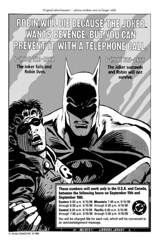 DC's promo page giving out fan vote phone numbers