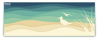 Seagull Ocean Banner by filo. This illustration could be used, for example, in the header of a website about boutique seaside hotels