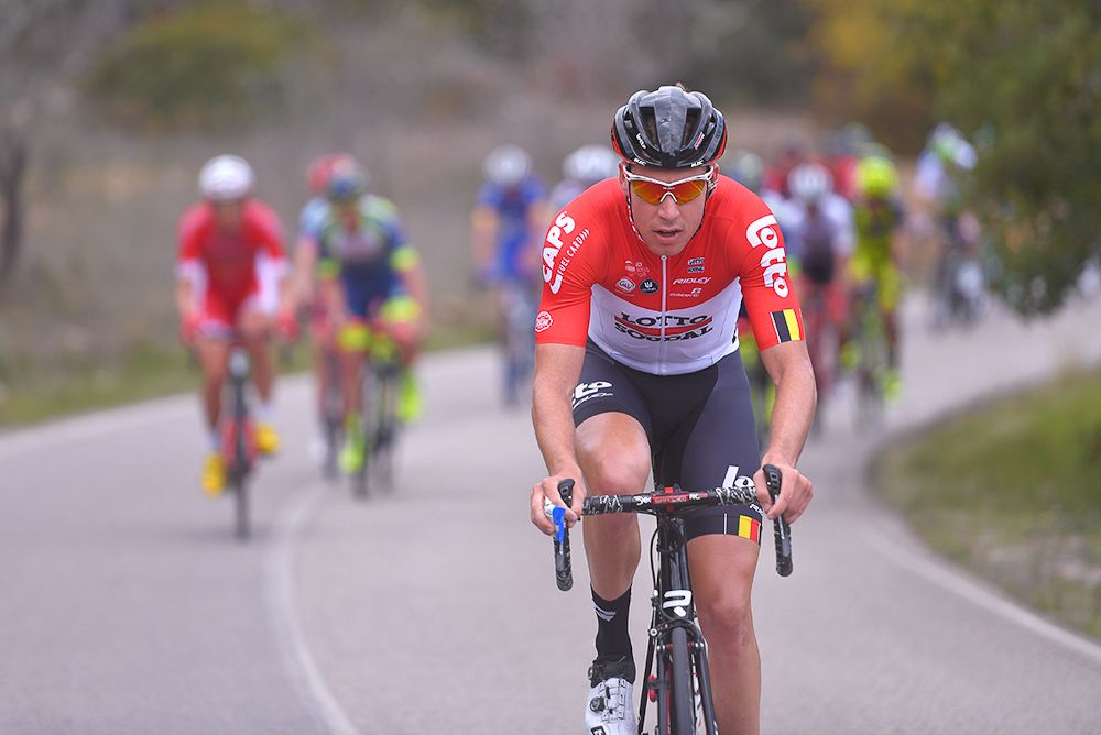 Jelle Wallays attacks near the end of stage 5 at Volta ao Algarve