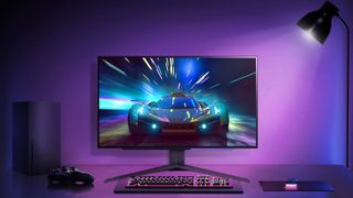 LG 27GR95QE-B monitor on a desk