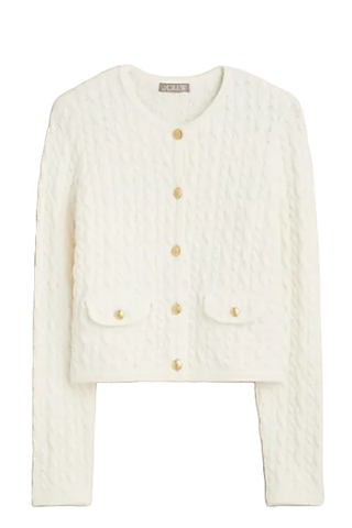 J.Crew Odette Cable-Knit Sweater Lady Jacket (Was $168) 