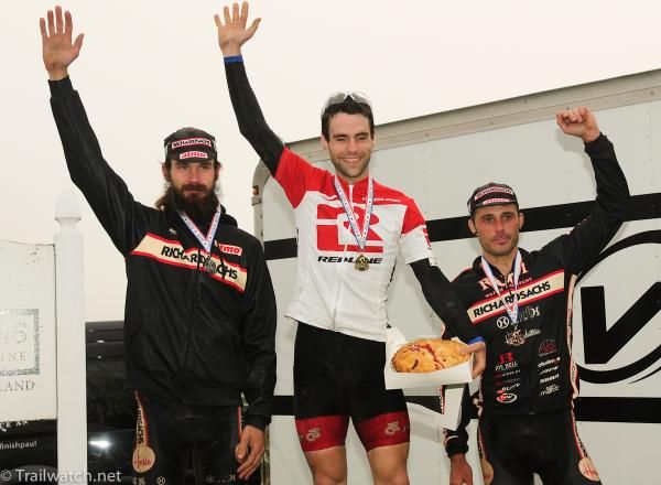 Men&rsquo;s Podium (L to R) Dan Timmerman (RGM Watches-Richard Sachs) 2nd, Justine Lindine (bikereg.com) 1st, Christian Favata (RGM Watches-Richard Sachs) 3rd.