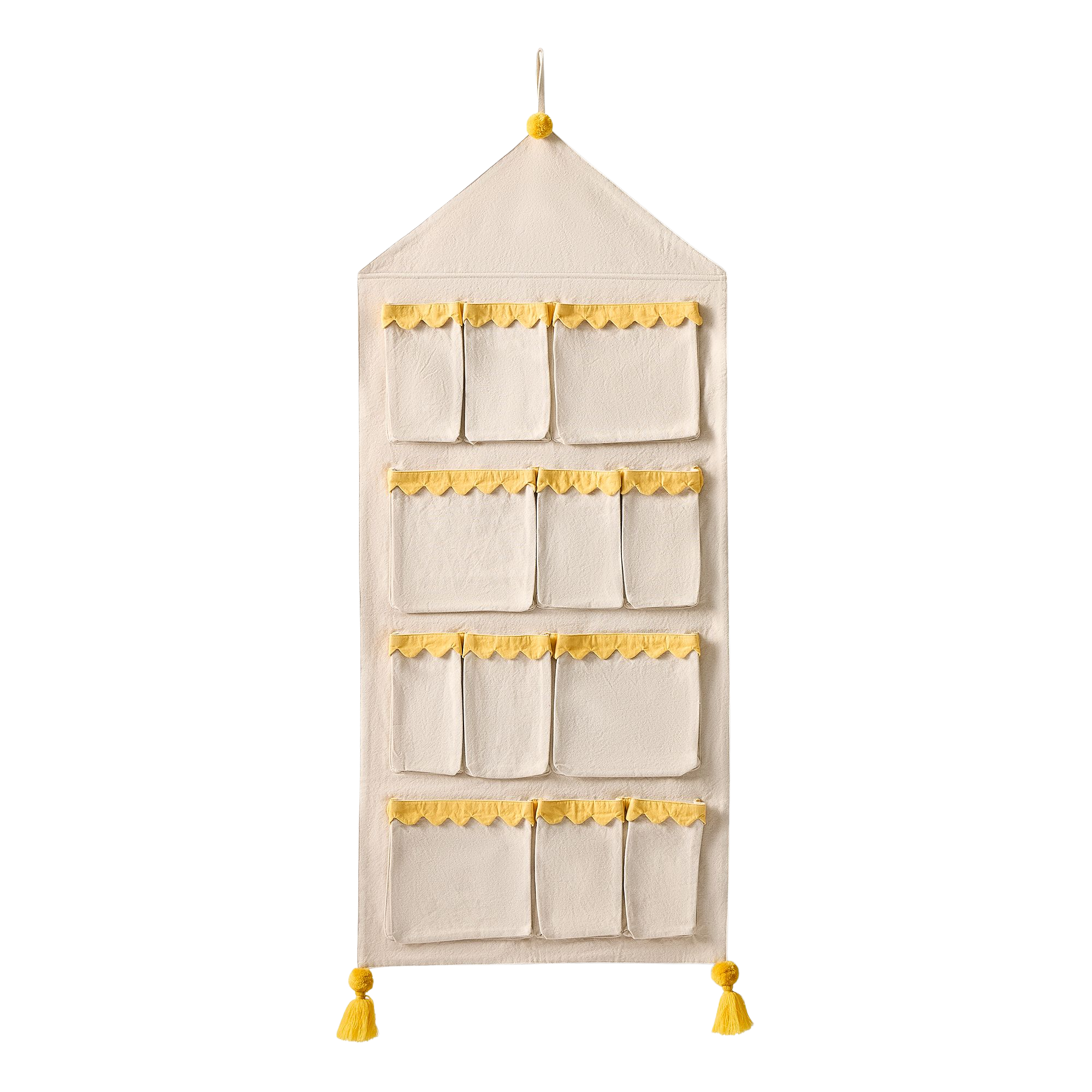 yellow and beige over the door storge