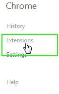 chrome select extensions