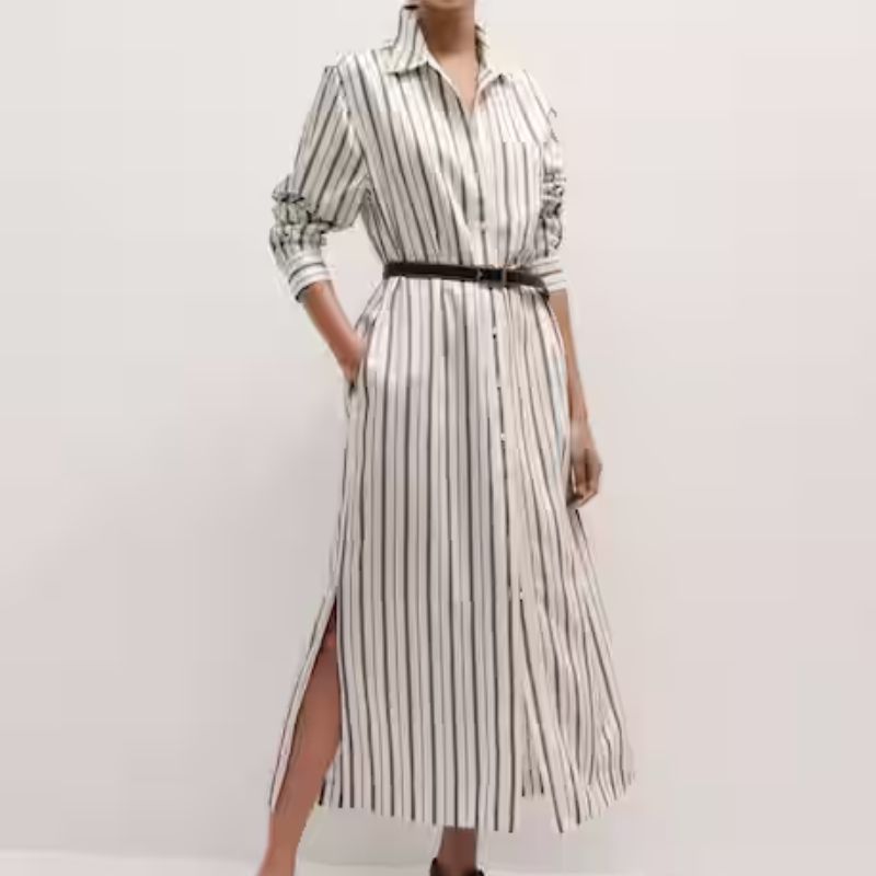 striped shirt dress