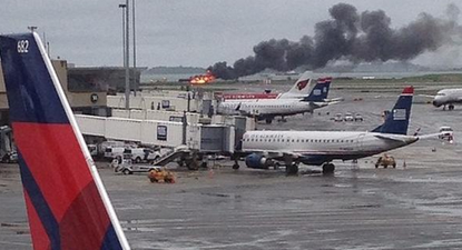 Boston Airport: Don't worry about that plane engulfed in flames, it's just a drill