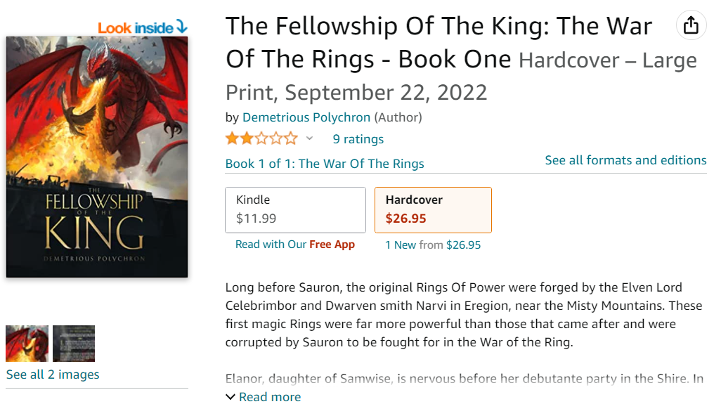 The balls on this guy An author is suing Amazon and JRR Tolkien's