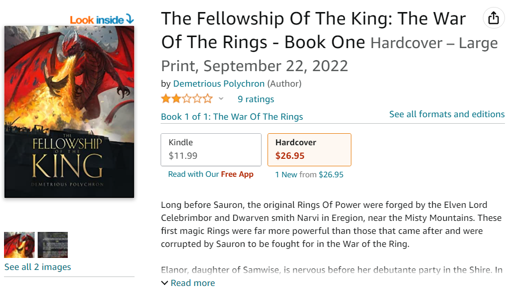 The balls on this man: An writer is suing Amazon and JRR Tolkien's grandson claiming they infringed on his Lord of the Rings fanfiction