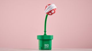 Nintendo Switch 2與張嘴的Hori Piranha植物攝像頭2