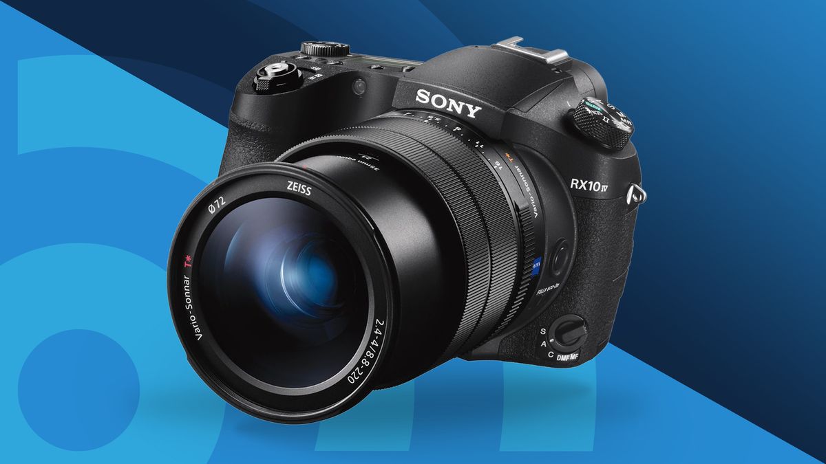 Sony Cyber-shot RX10 IV on a blue background