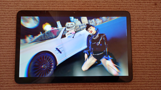 Oppo Pad Air review: tablet showing Rebecca Black in music video