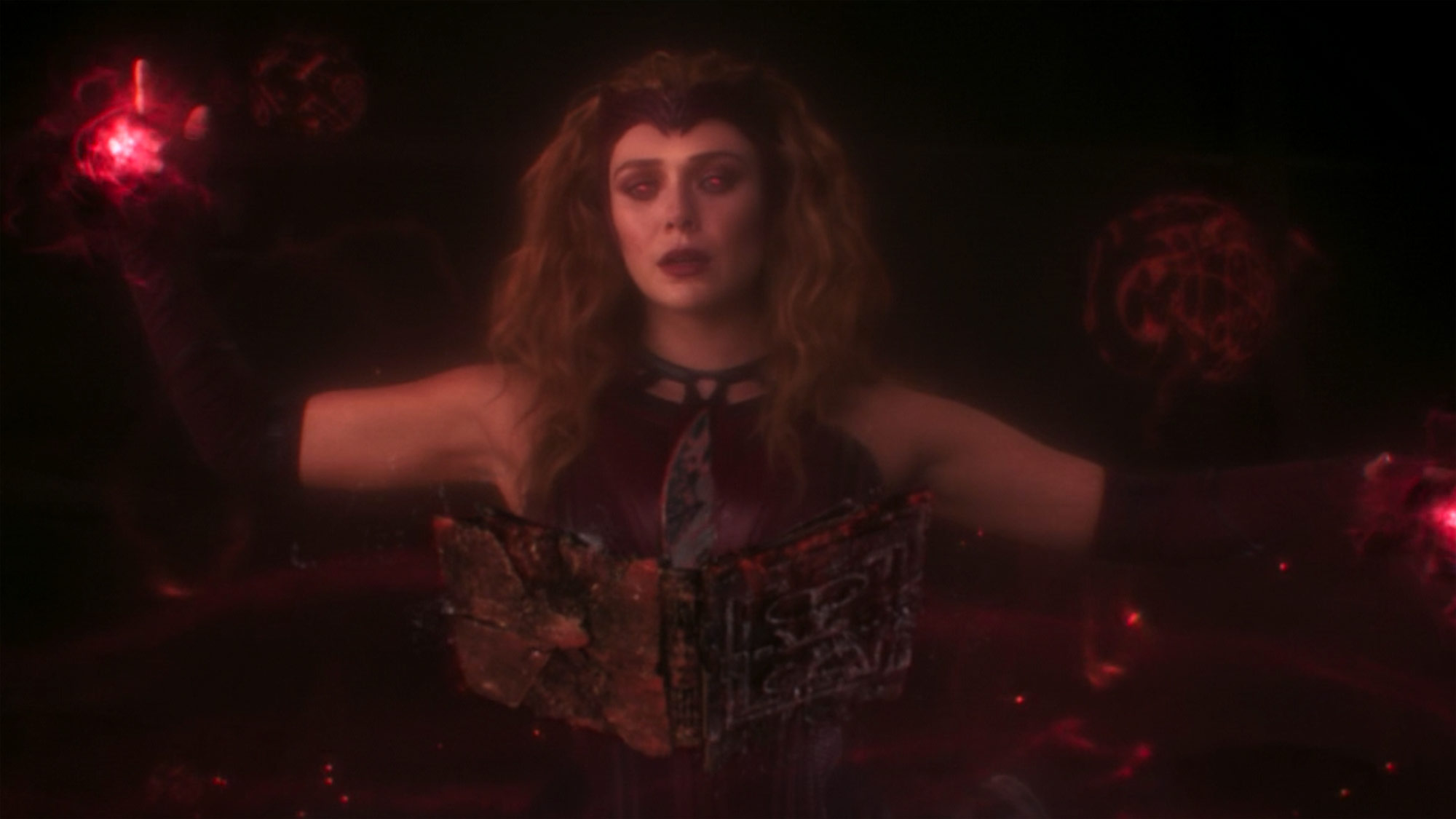 WandaVision: Wanda reading the Darkhold