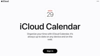 iCloud Calendar website screenshot