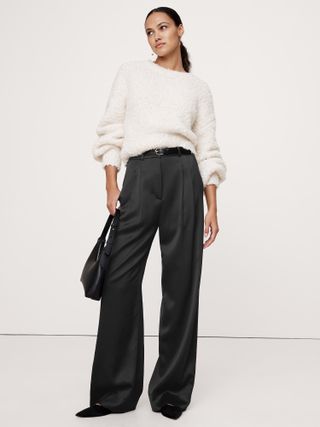 Banana Republic, High-Rise Wide-Leg Italian Satin Pant