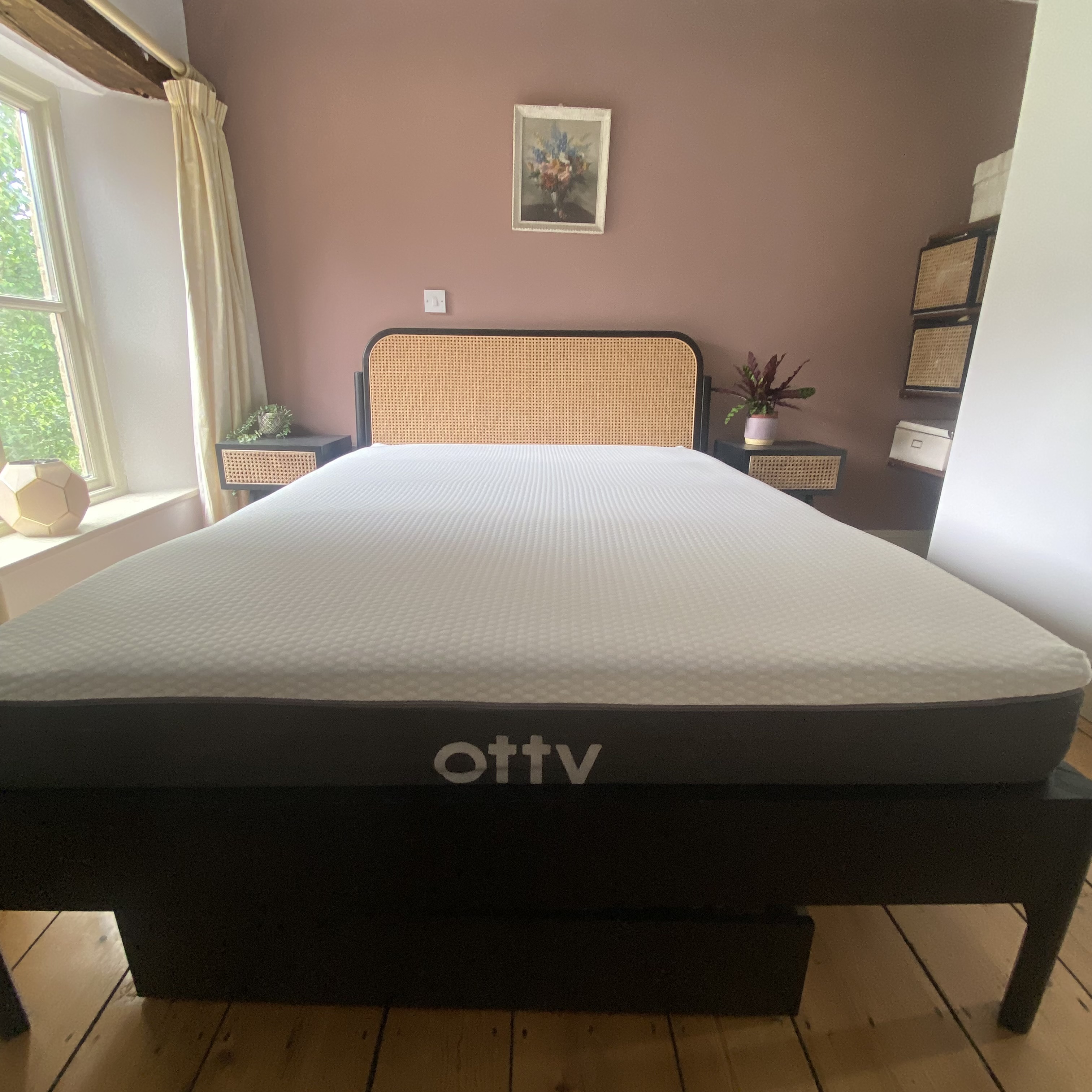The OTTY Aura Hybrid mattress being tested at home