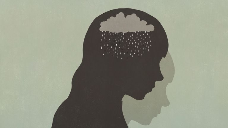 woman with cloud in brain representing gut health and anxiety