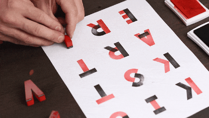 Blockface typography stamp set