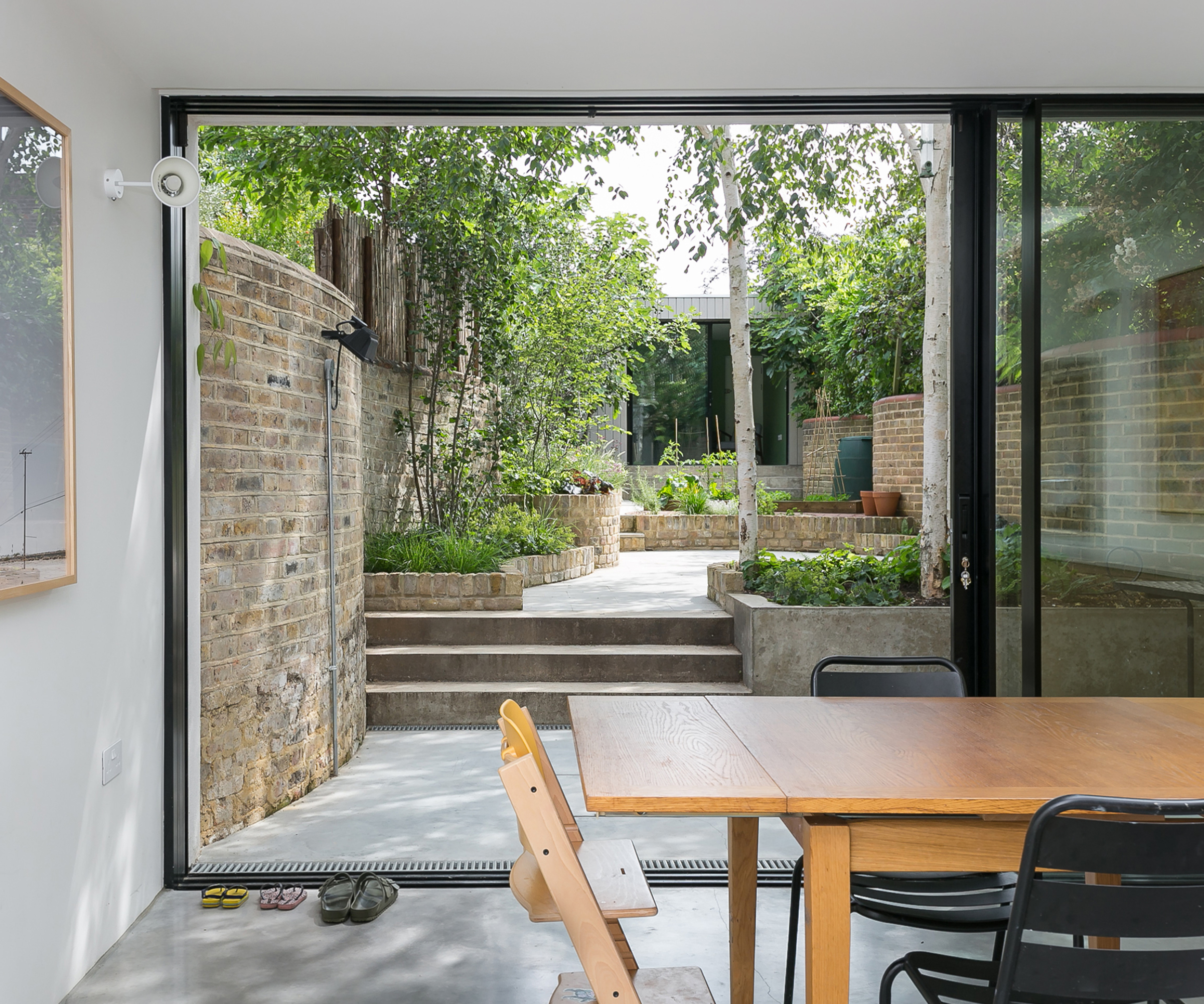 view into garden from small house extension