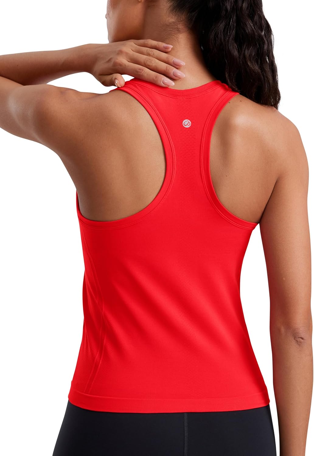 Crz Yoga Women&#039;s Seamless Racerback Tank Tops Sport Sleeveless Breathable High Neck Camisole Top Workout Running Gym Shirts Deep Red 14
