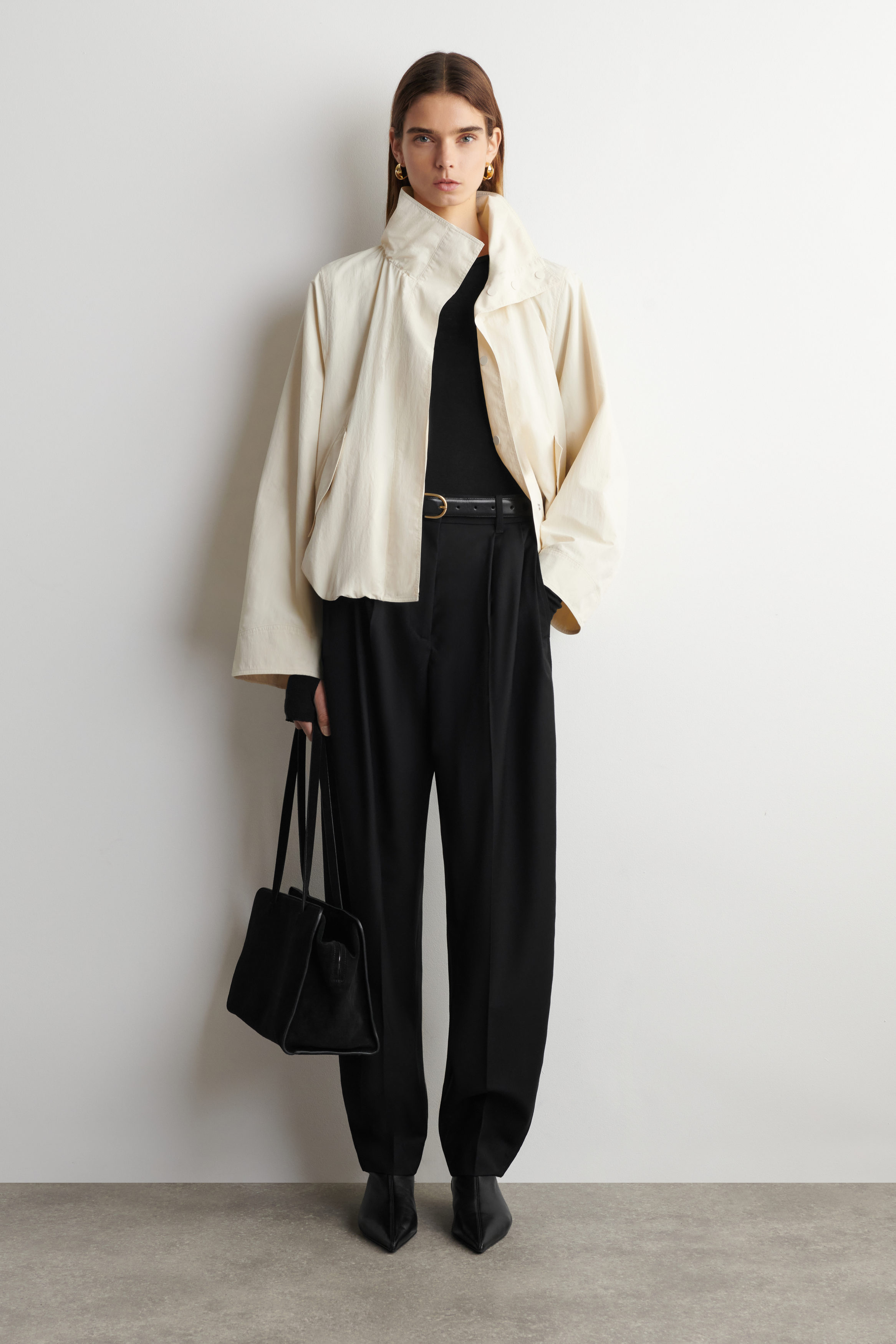 Nylon Funnel-Neck Jacket