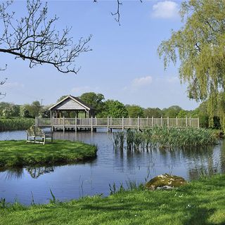 ornamental lakes and landscaped gardens