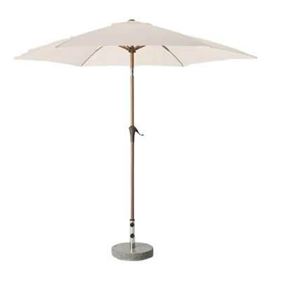 Cream parasol on stand