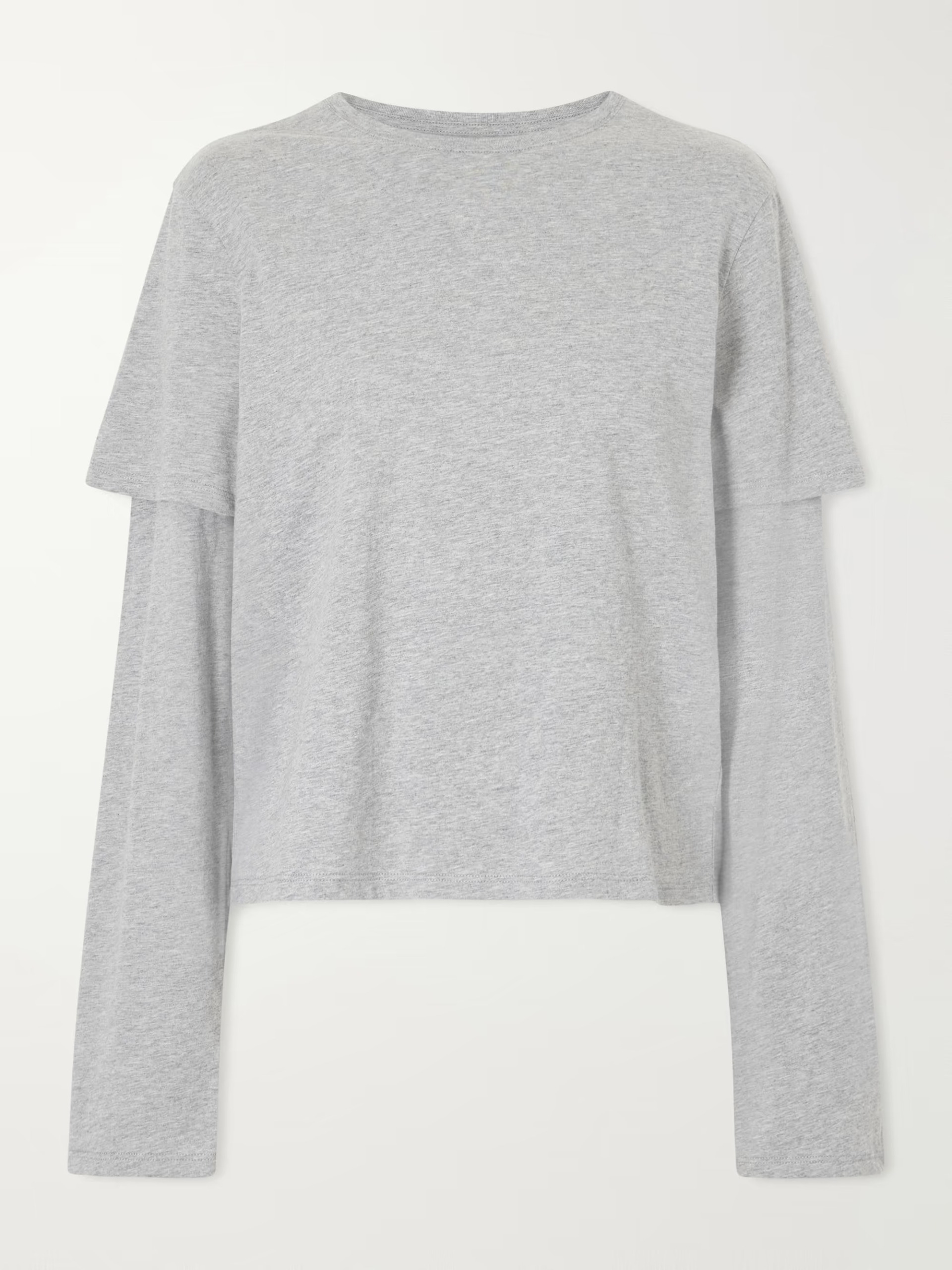 Still Here, 2Tee Layered Cotton-Jersey T-Shirt
