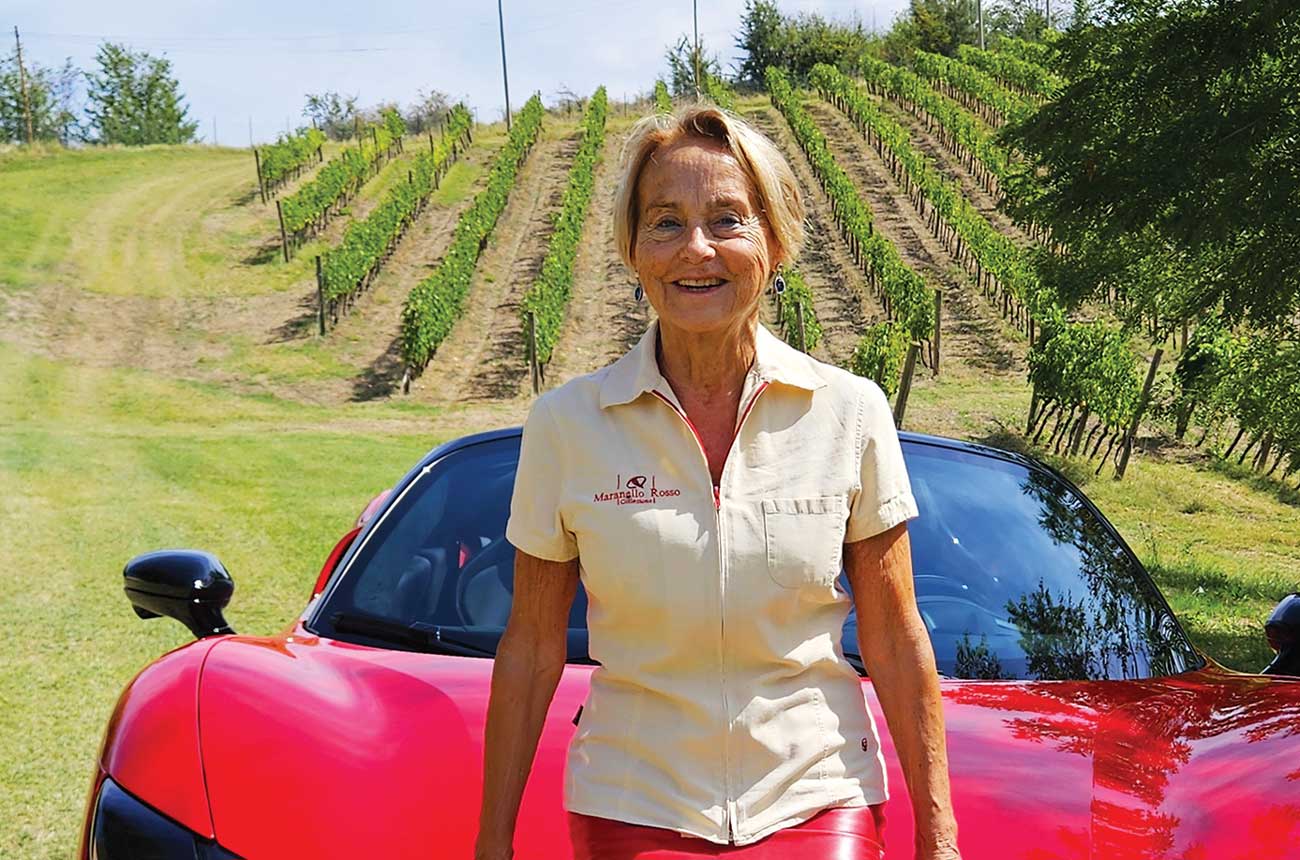 Sandra Lodi with her Ferrari 296 GTS Spyder