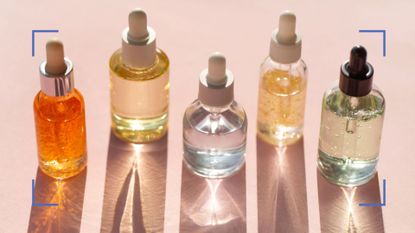 hyaluronic acid vs retinol main image of an array of pipettes and serums