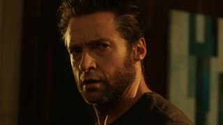 Logan looking confused in the alternate universe ending of X-Men: Days of Future Past.