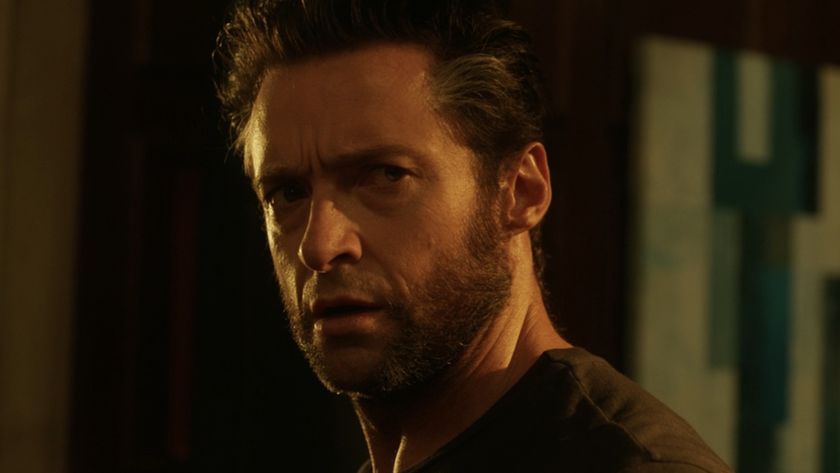 Logan looking confused in the alternate universe ending of X-Men: Days of Future Past.