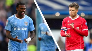 Hadji Wright of Coventry City (left) and Josh Windass of Wrexham