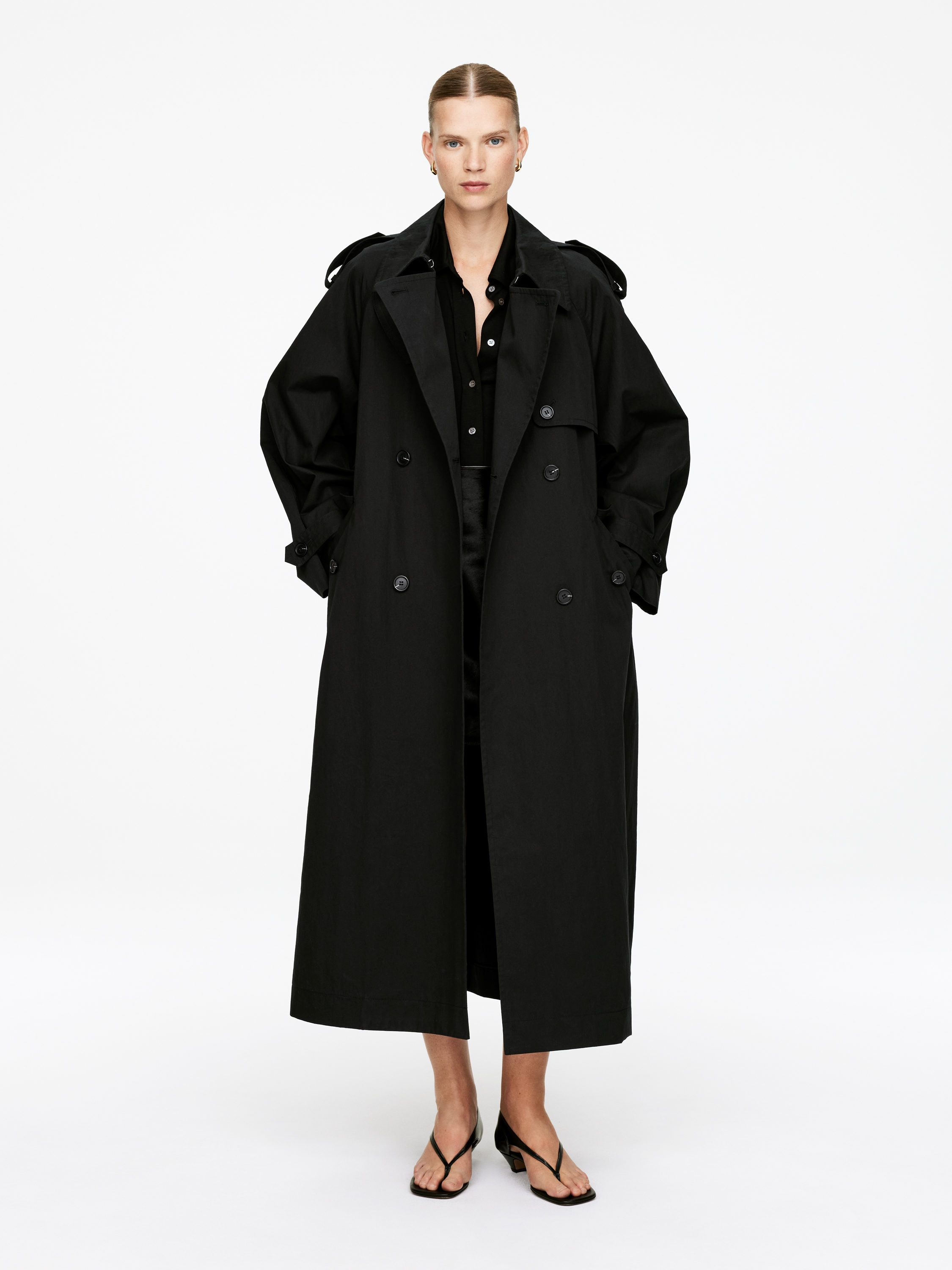 Oversized Trench Coat – Black – Women – Arket Gb