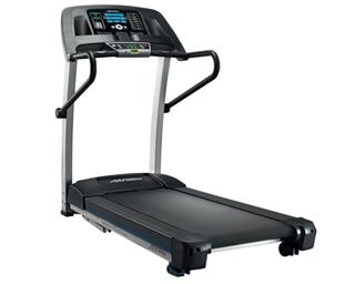 image of LifeFitness F1 Smart Treadmill, with two handlebars