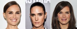 eyebrow shapes straight and full natalie portman jennifer connelly brooke shields