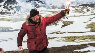 Mads Mikkelsen as Overgård in "Arctic" now streaming on Prime Video