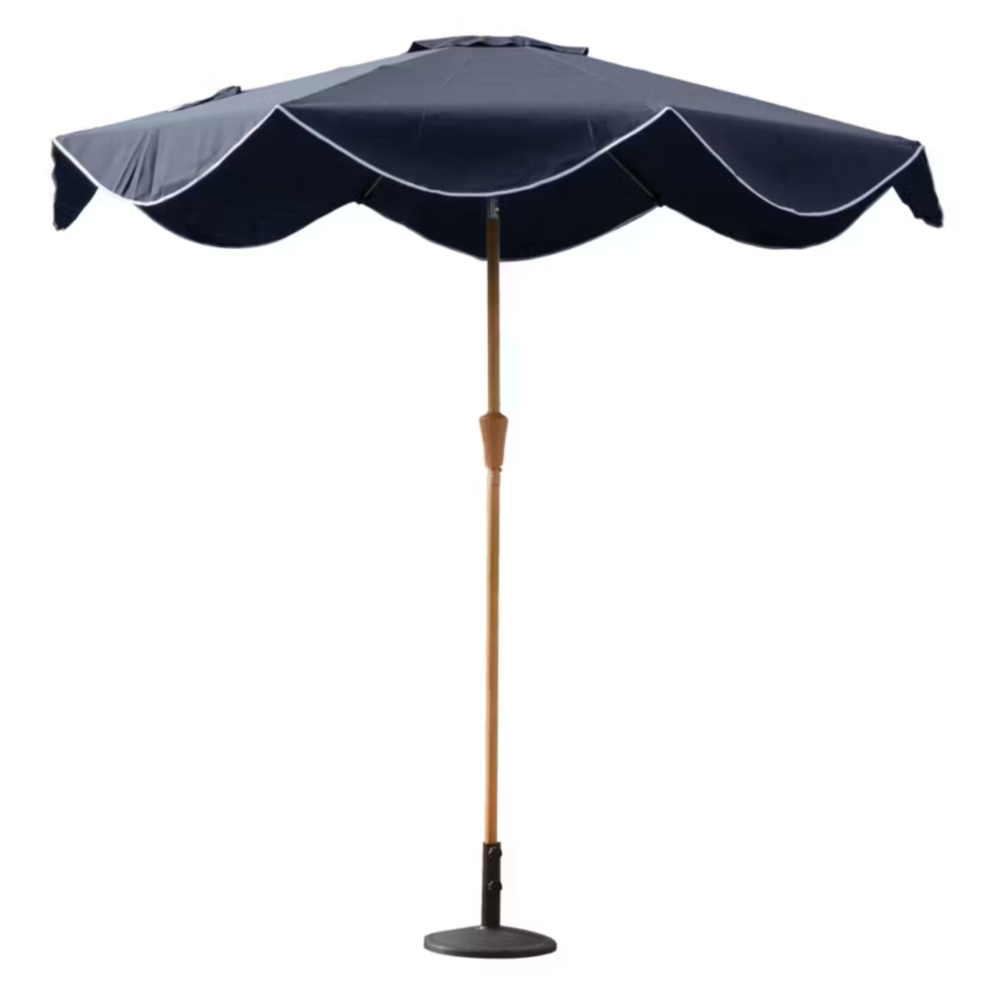 Belavi Scalloped Market Umbrella in Dark Blue