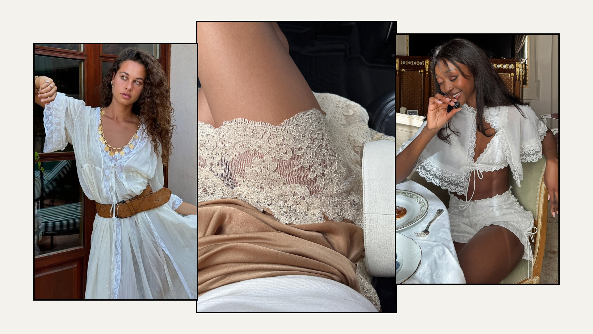 Three fashion people wearing the boho trend.
