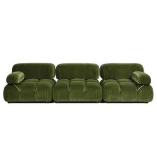 green velvet sofa