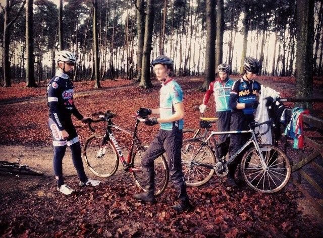Riding a nearby circuit with some of the guys