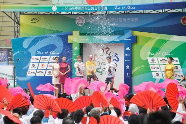 Celebration commences on the podium after stage four.