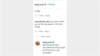 Instagram comment from Julie Delpy