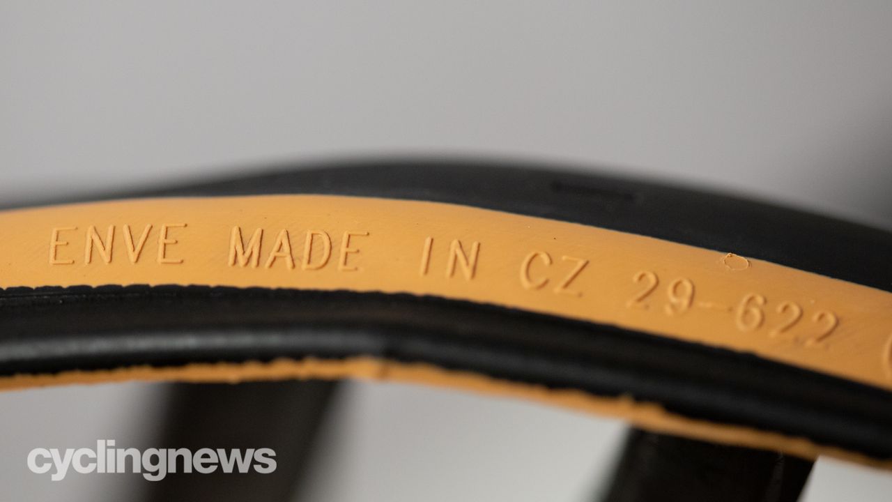 Enve SES Road Tyres detail showing made in CZ