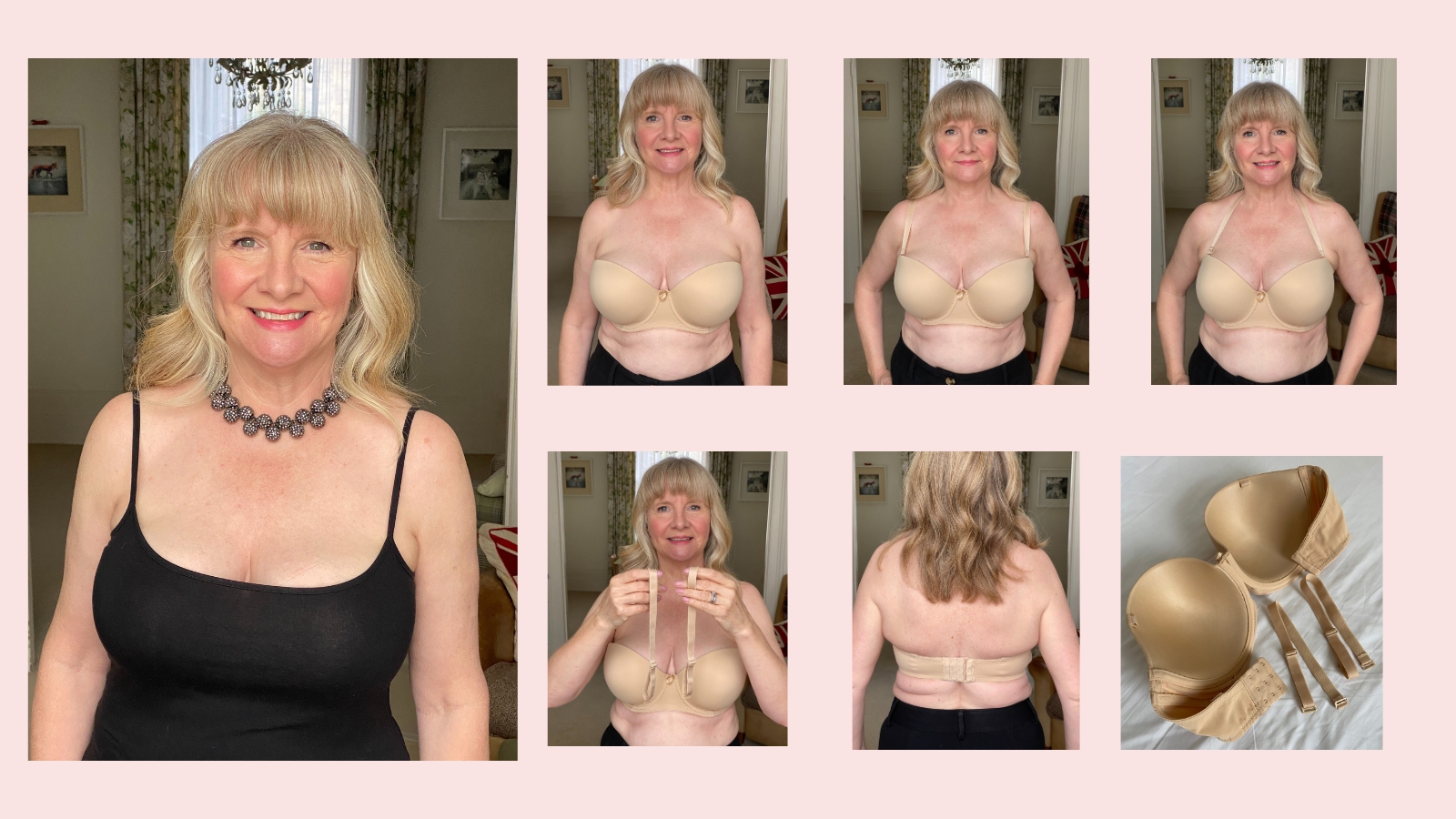 Julie Player wearing Pour Moi strapless bra