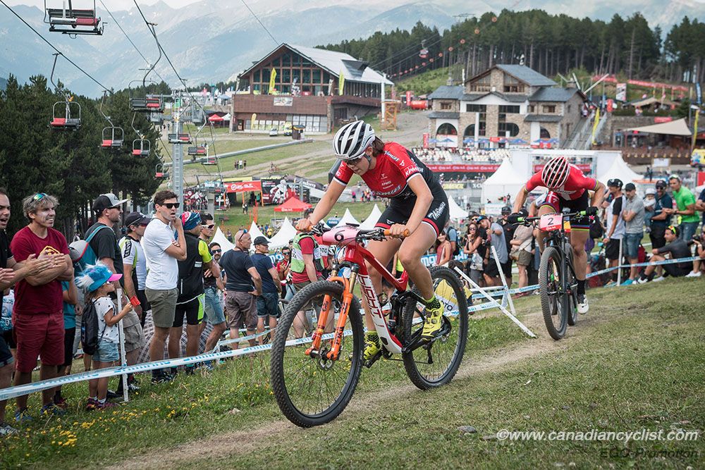 Alessandra Keller (Thomus-RN Racing Team) leading Annika Langvad (Specialized Racing)