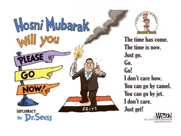 Oh, the Places Mubarak Should Go!